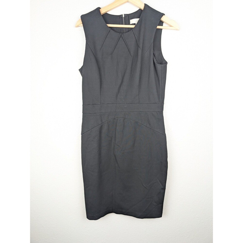 Ann Taylor Loft Black Sheath Dress Womens Size 6 Rayon Blend